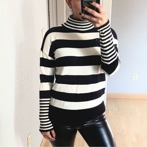 NWT Pinkalicious L/XL Black and White Striped Sweater